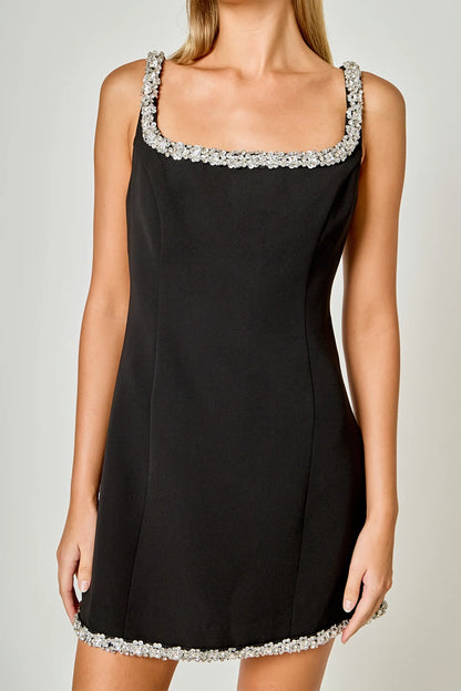 Endless Rose Alessia Rhinestone Tape Mini Dress