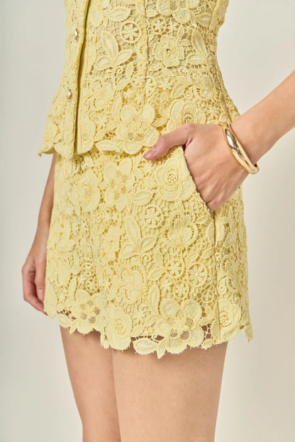 English Factory Floral Lace Shorts