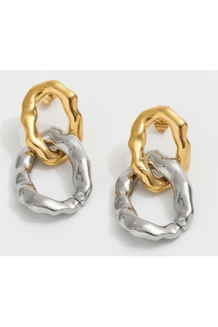 Gold + Silver Double Earrings