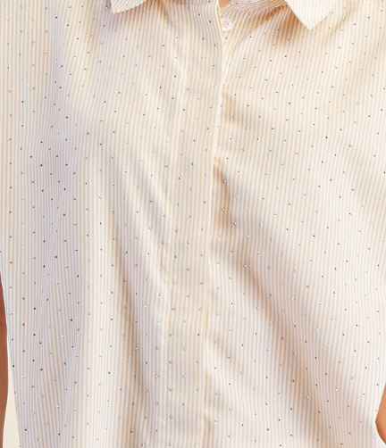 Crystal Press Padded Shoulder Top