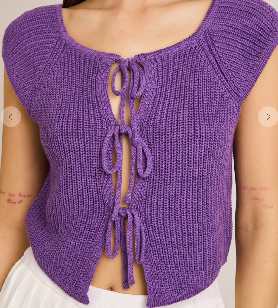 Knot Your Babe Front Tie Sweater Top