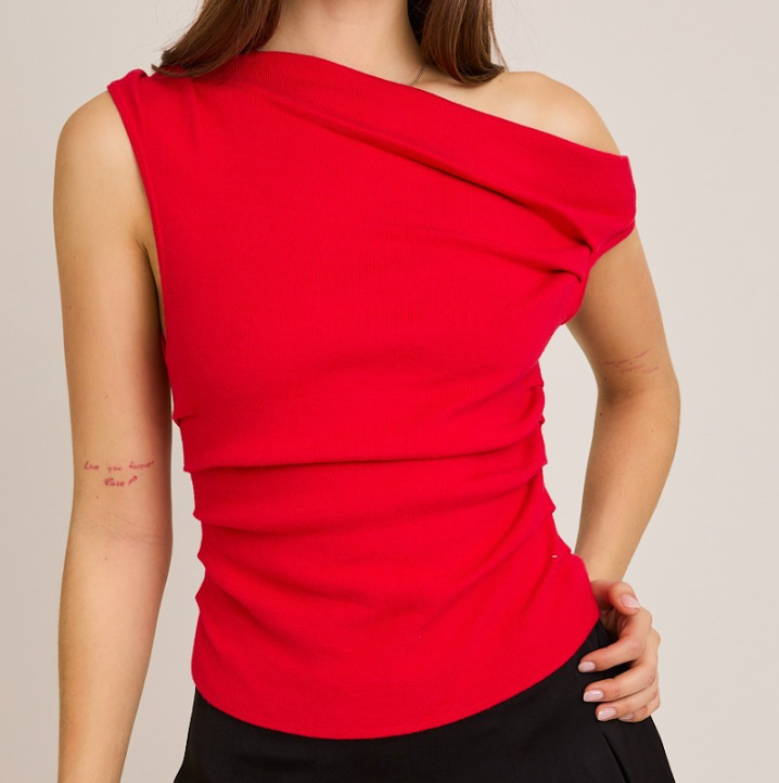 Lean On Me Asymmetrical Sweater Top