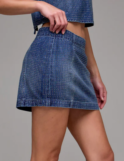 Hidden Peyton Rhinestone Embellished Mini Skirt