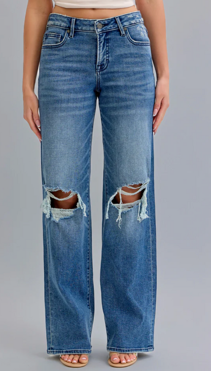 Hidden Logan Mid Rise Distressed Dad Jean