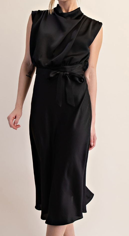 The Sloane Mock Neck Midi Dress