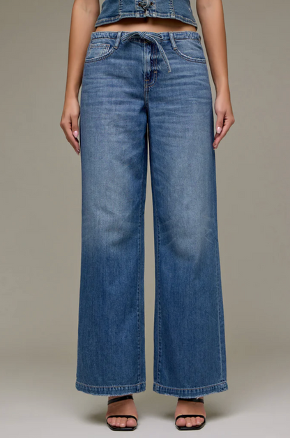 Hidden Nori Mid Rise Drawstring Wide Legs