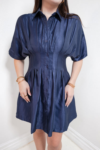 Sheen & Chic Pleated Mini Dress