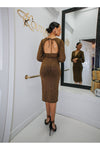 Shimmer Sweet Long Sleeve Metallic Dress-Dresses-KCoutureBoutique, women's boutique in Bossier City, Louisiana