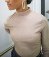 Shimmer Sweet Long Sleeve Mock Neck Bodysuit-BodySuit-KCoutureBoutique, women's boutique in Bossier City, Louisiana