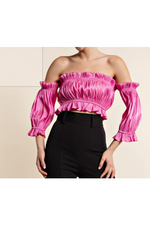 Shine All Day Off The Shoulder Crop Top-Apparel & Accessories-KCoutureBoutique, women's boutique in Bossier City, Louisiana