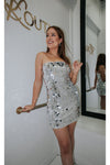 Shining In Silver Strapless Dress-Dresses-KCoutureBoutique, women's boutique in Bossier City, Louisiana