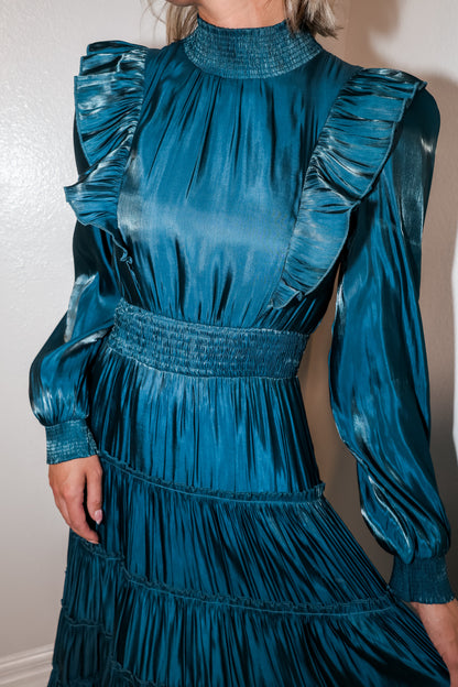 Ashley Aqua Smocked Waist Maxi Dress Ashley Aqua Smocked Waist Maxi Dress