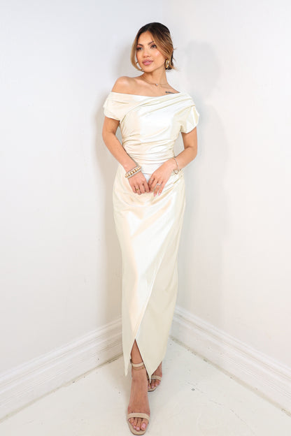 Silken Vow Asymmetrical Maxi Dress