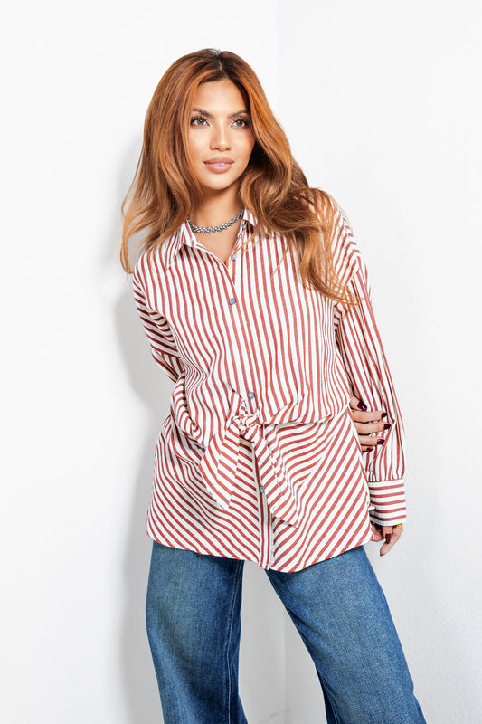 Simple & Striped Tie Button Down Top