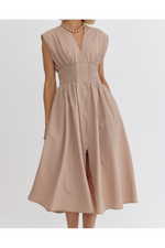 Sleeveless Zip Up Midi Dress-Dresses-KCoutureBoutique, women's boutique in Bossier City, Louisiana