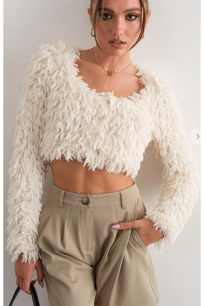 So Sassy Shaggy Cropped Top