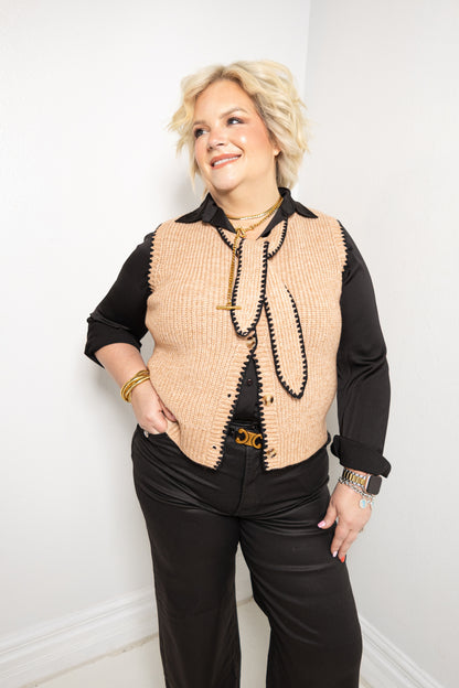 Social Season Button Down Tie Top