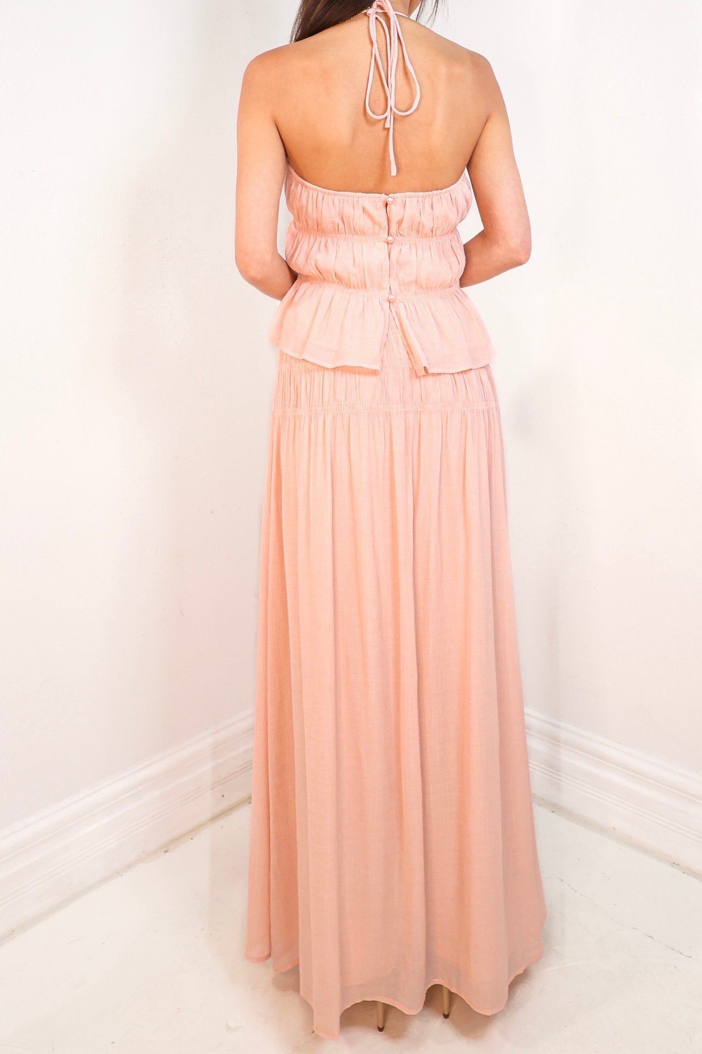Soft Breeze Smocked Halter Top