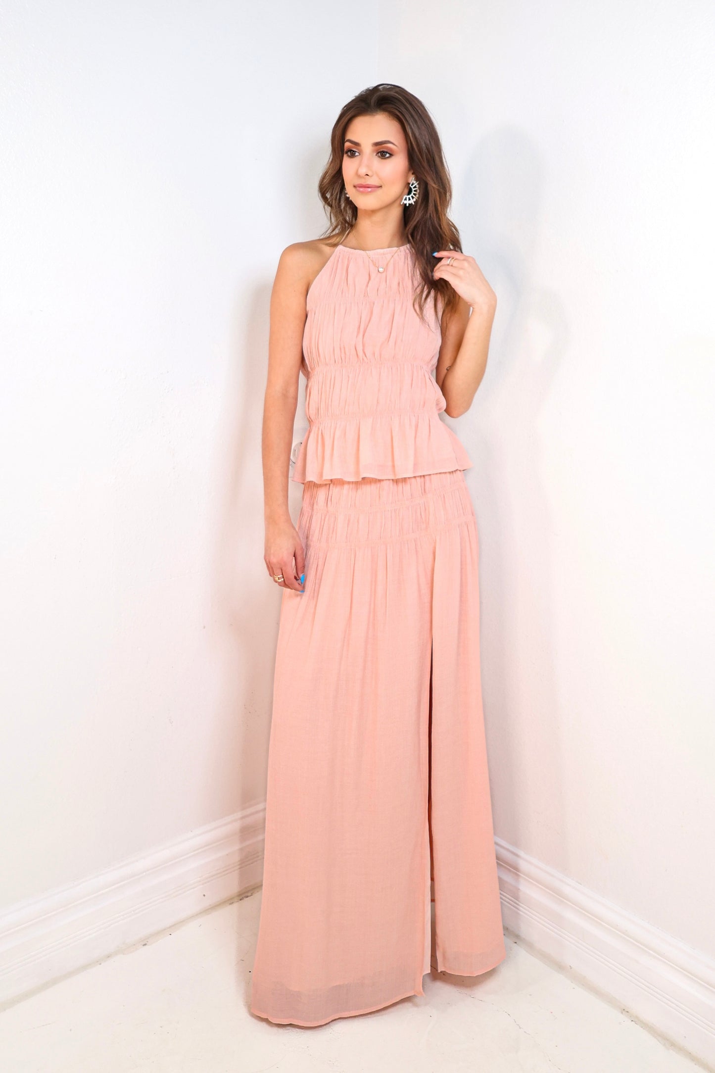 Soft Breeze Smocked Halter Top