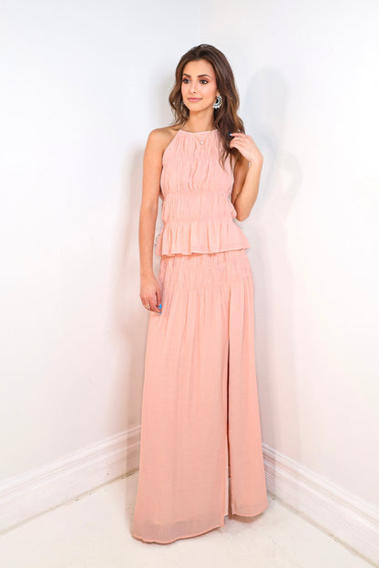 Soft Breeze Smocked Halter Top