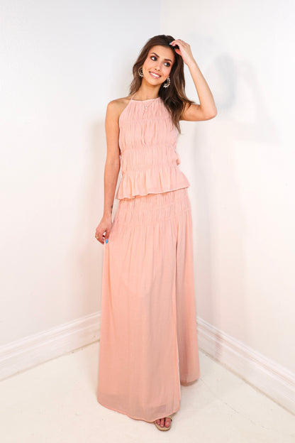 Soft Breeze Smocked Halter Top