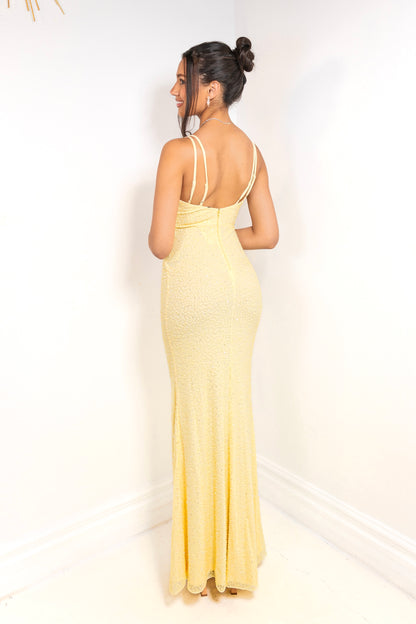 Soft Radiance Beaded Maxi Dress