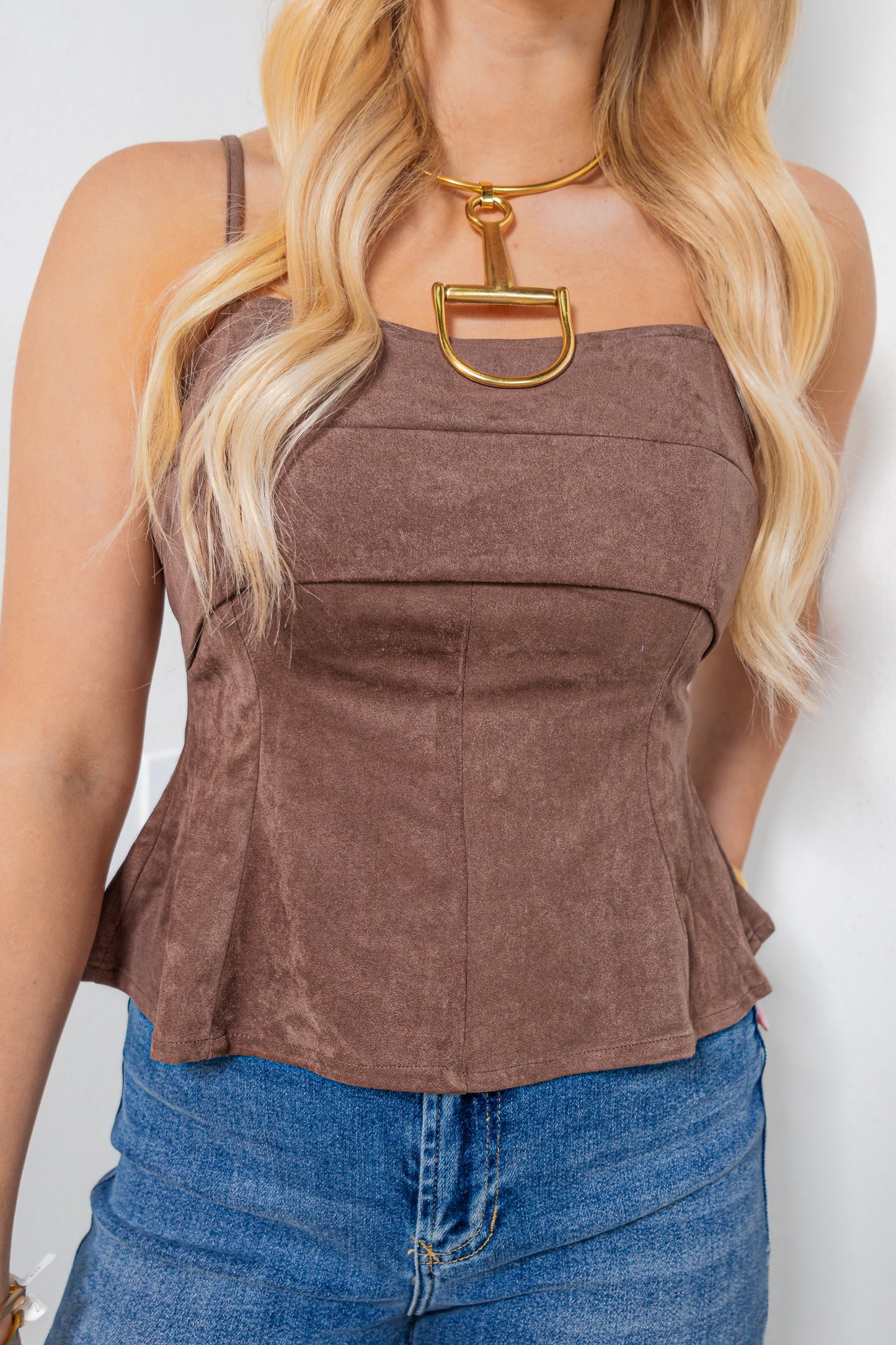 Soft Season Suede Flare Top