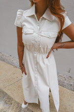 Southern Vibe Faux Leather Midi Dress-Dresses-KCoutureBoutique, women's boutique in Bossier City, Louisiana