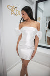 Strapless Puff Sleeve Mini Dress-Dresses-KCoutureBoutique, women's boutique in Bossier City, Louisiana