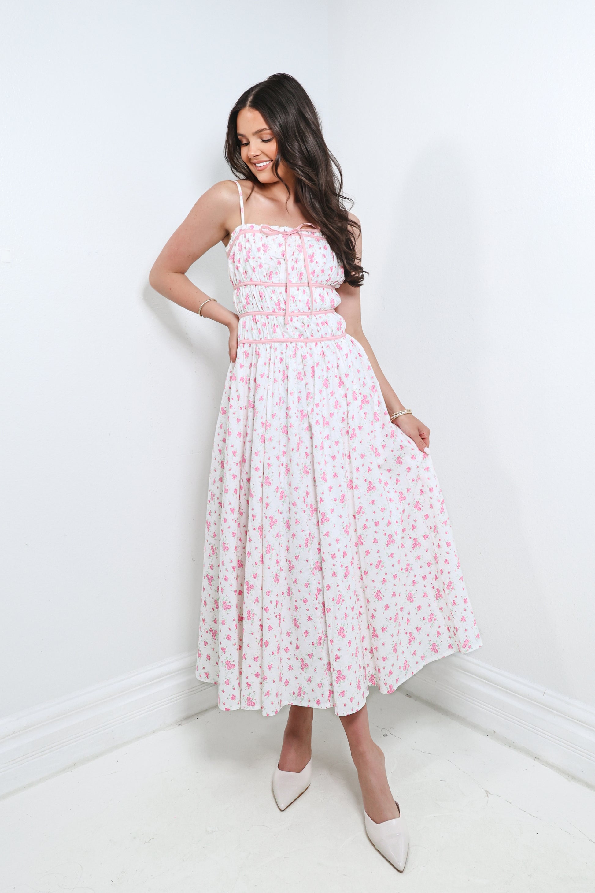 Strawberry Blooms Midi Dress Strawberry Blooms Midi Dress