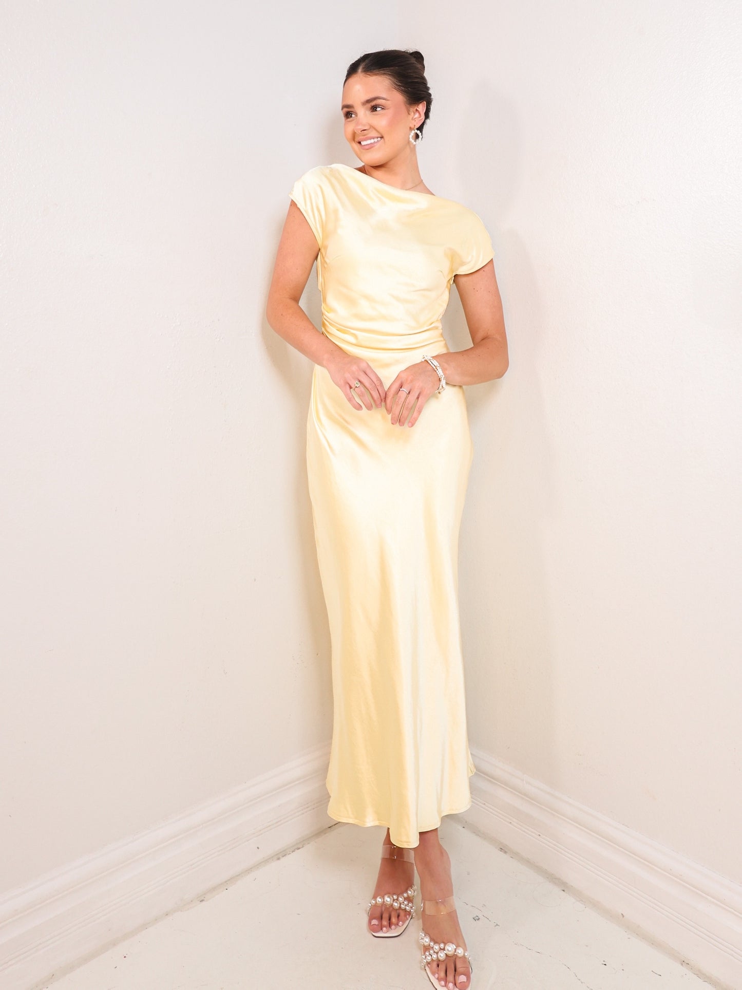 Sun Soaked Satin Midi Dress