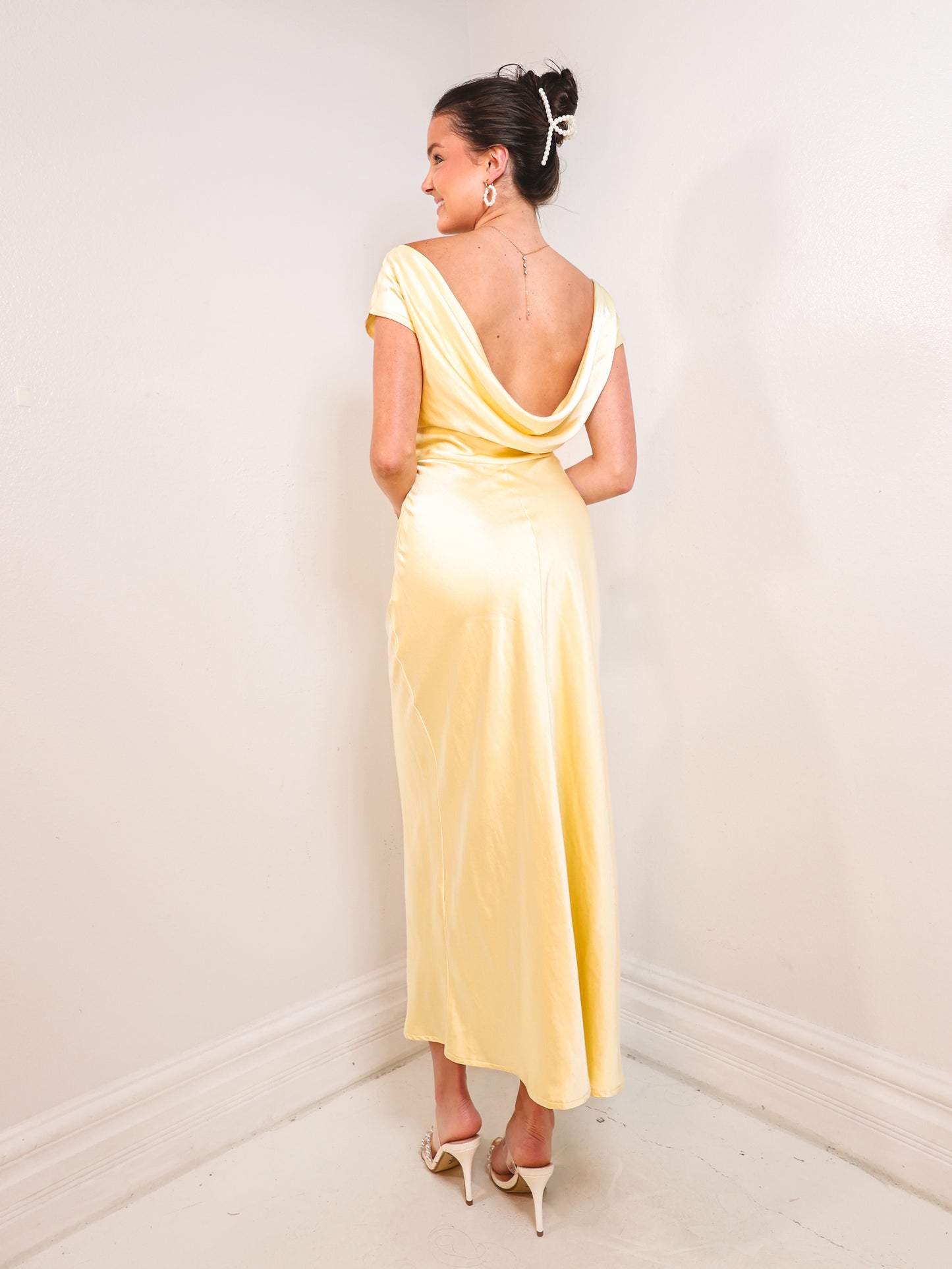 Sun Soaked Satin Midi Dress