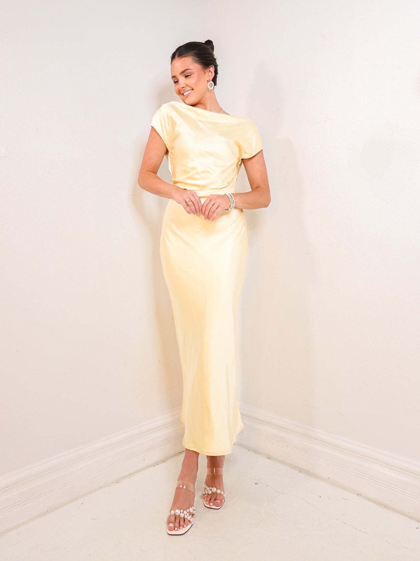 Sun Soaked Satin Midi Dress