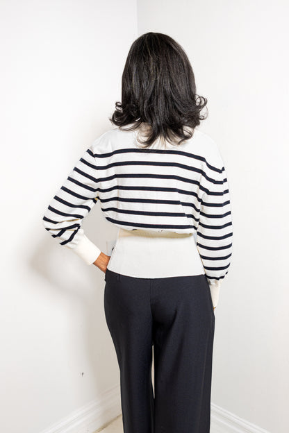 Line Me Up Button Closure Sweater Top