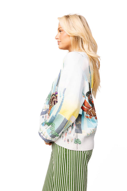 Queen of Sparkles Multi Thanksgiving Parade Button Up Cardigan