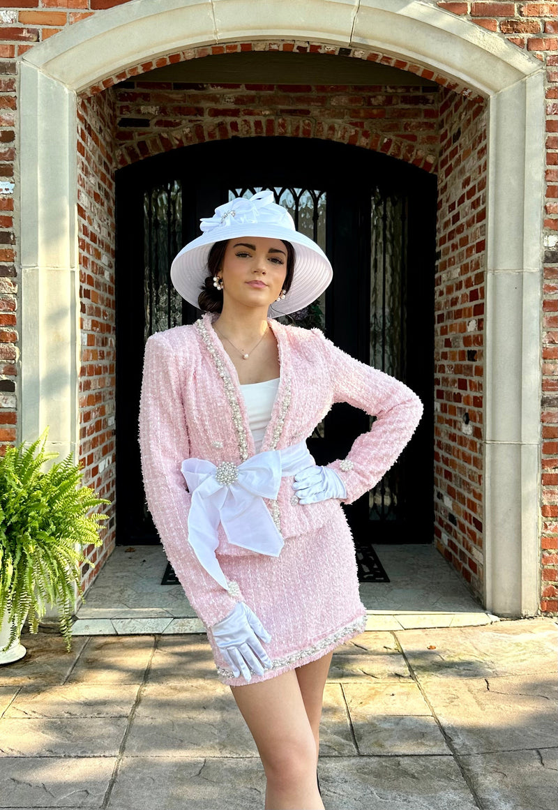 The Barbie Collection Pink Tweed Blazer Set-Apparel & Accessories-KCoutureBoutique, women's boutique in Bossier City, Louisiana