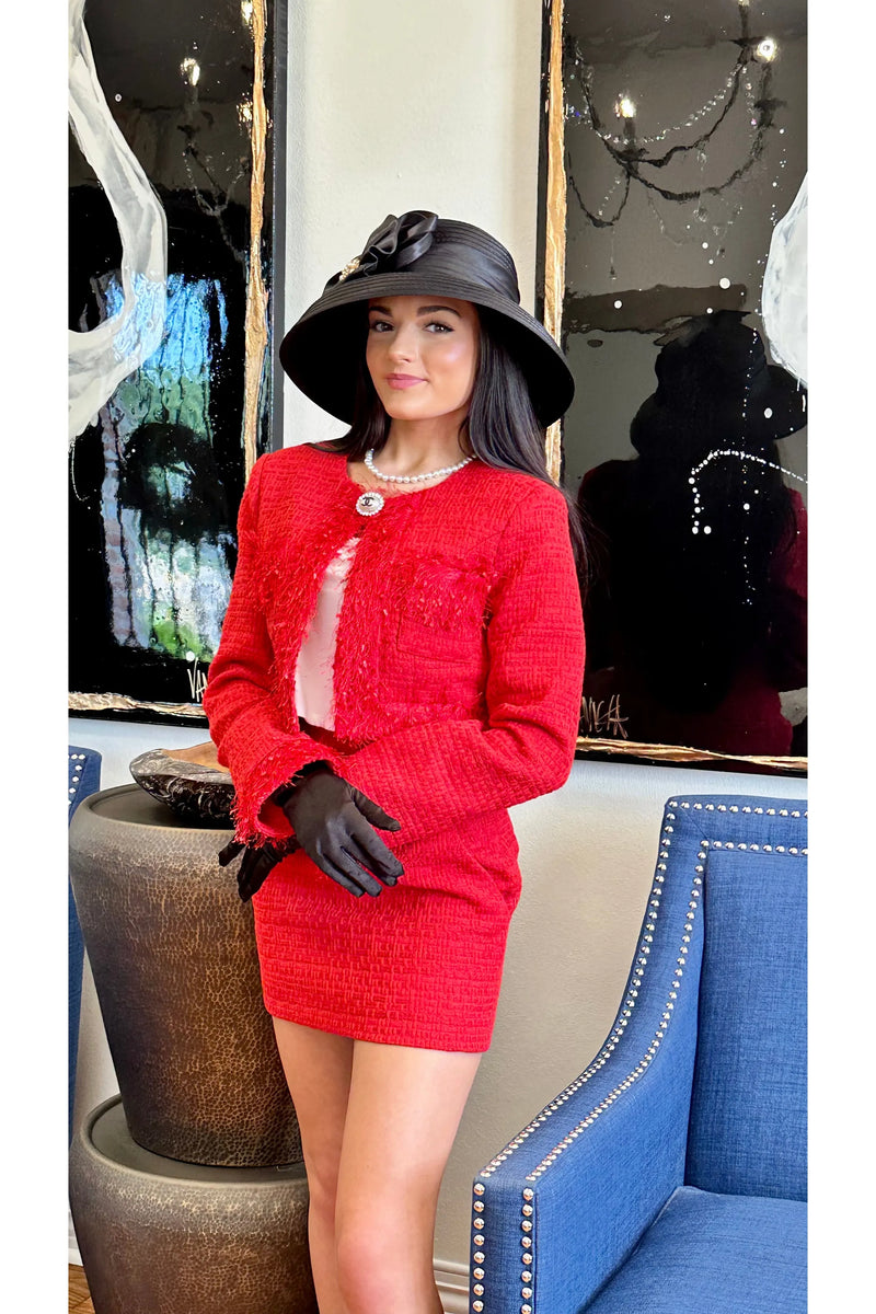 The Season Red Tweed Blazer Collection Set-sets-KCoutureBoutique, women's boutique in Bossier City, Louisiana