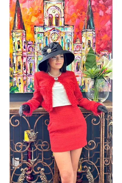 The Season Red Tweed Blazer Collection Set-sets-KCoutureBoutique, women's boutique in Bossier City, Louisiana