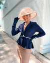 The Valentina Collection Navy Peplum Blazer Jacket-Tops-KCoutureBoutique, women's boutique in Bossier City, Louisiana