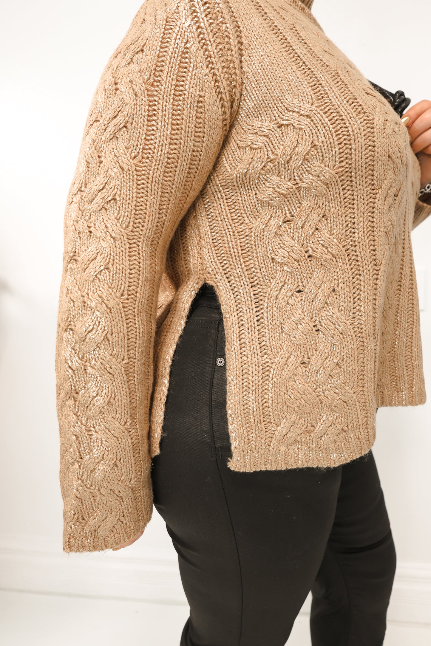 Honey Haven Cable Knit Sweater Top