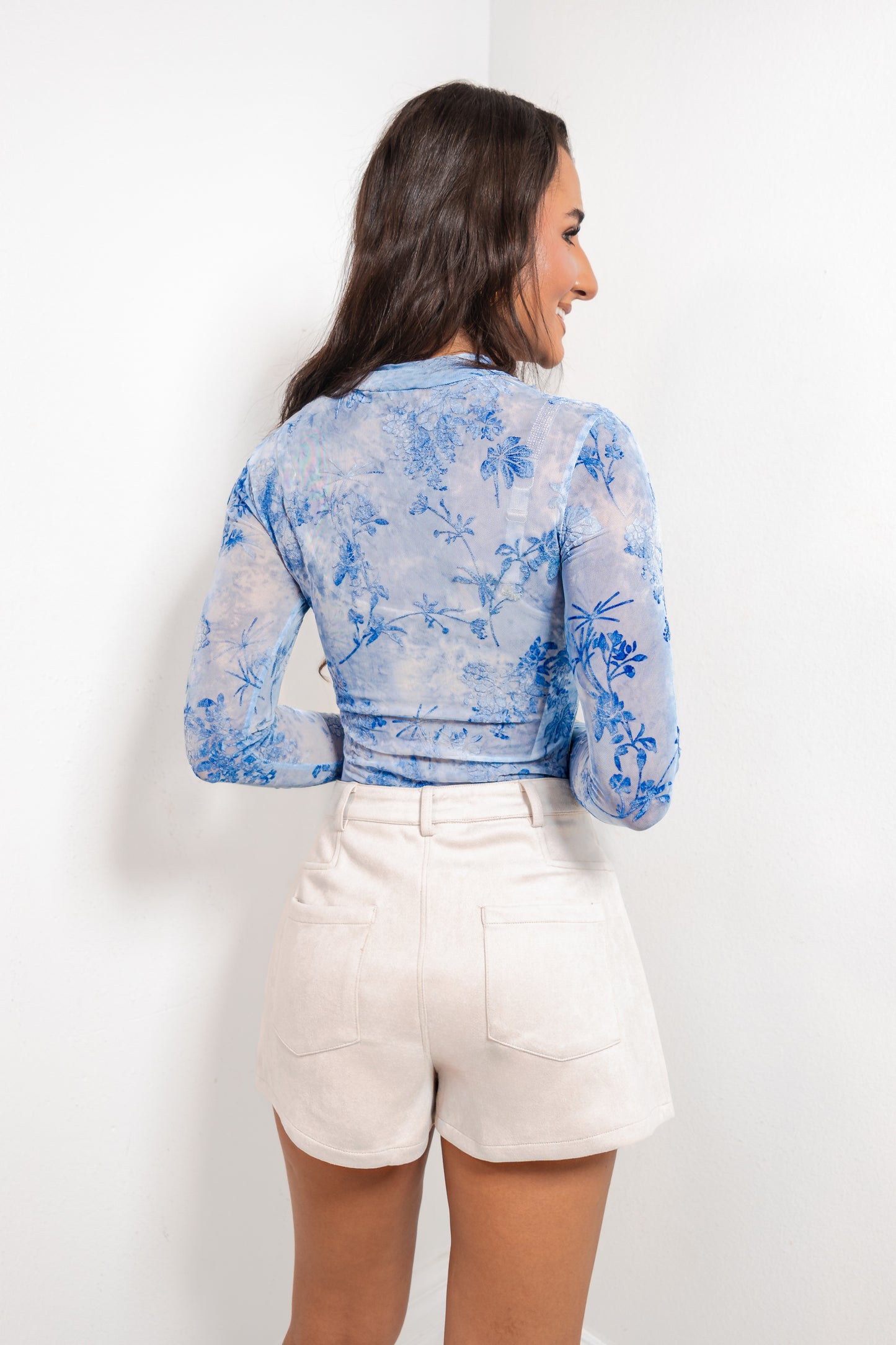 The Harper Double Pleated Suede Shorts