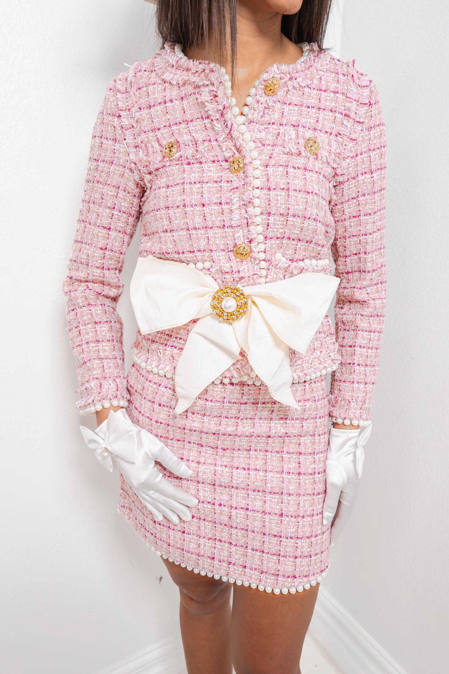 The Kali Tweed Pink & Pearls (Set) - K Couture Exclusive