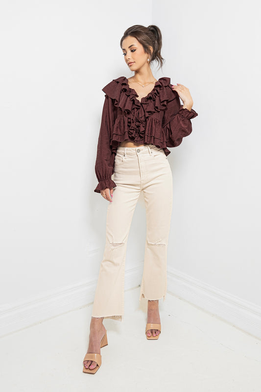 The Kingsley Ruffled Cropped Top