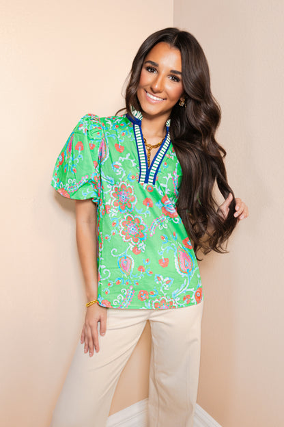 The Lucky in Bloom Blouse Top