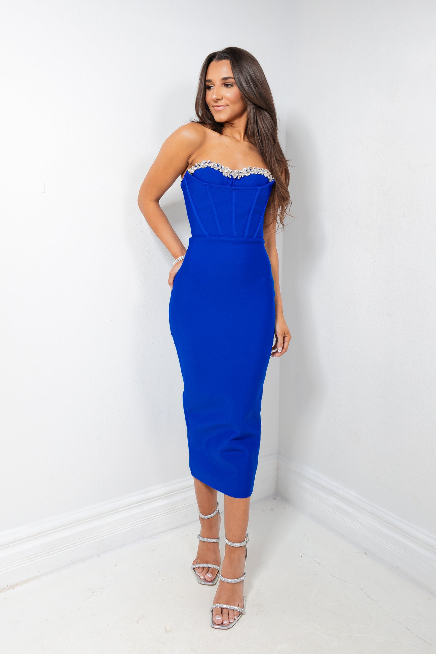 The Regal Muse Embellished Bandage Dress