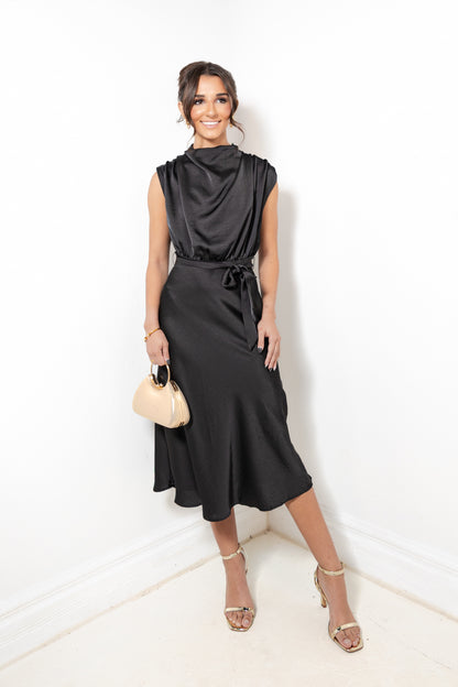 The Sloane Mock Neck Midi Dress