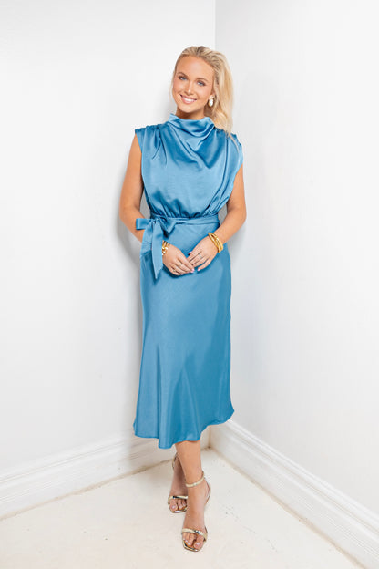 The Sloane Mock Neck Midi Dress