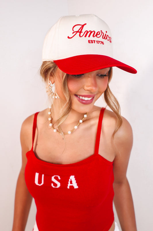 Embroidered America Trucker Hat