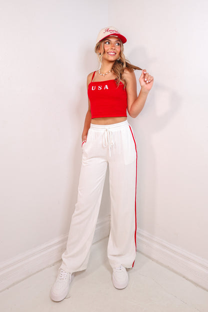 The USA Babe Cropped Cami Top