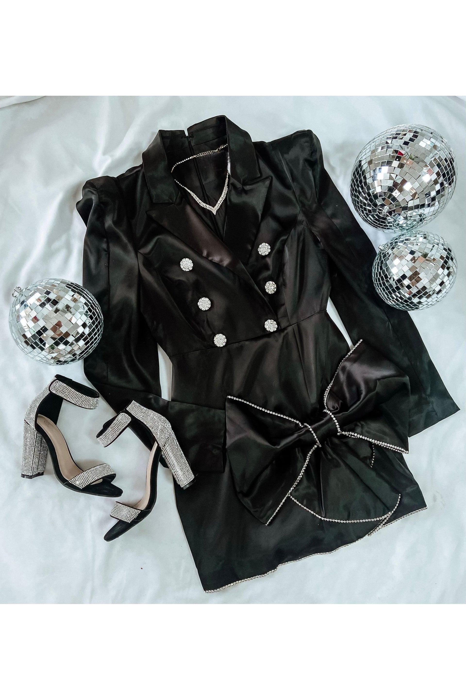 blue dress for baby girl Black Satin Bow Tie Prom Dresses 2025 One Shoulder Formal Dresses – 25149 Black / US16 main image 0